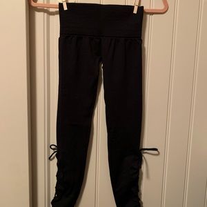 Free People black lace-up leggings